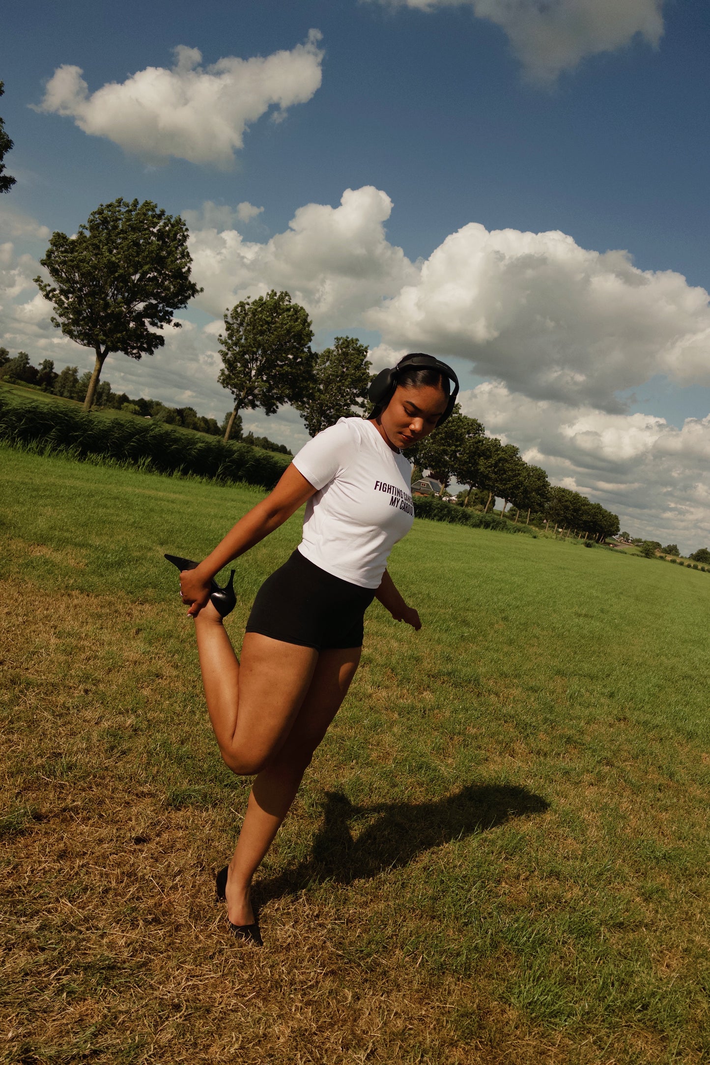 Fighting Cancer Is My Cardio Cropped Tee